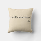 Pet Memorial Pillow – Loved Beyond Words クッション (裏面)