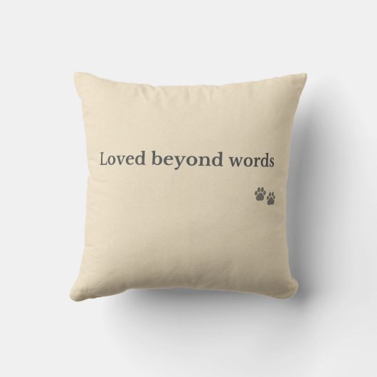 Pet Memorial Pillow – Loved Beyond Words クッション (裏面)