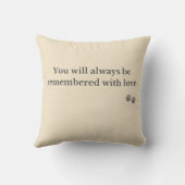 Pet Memorial Pillow – Remembered with Love クッション (裏面)