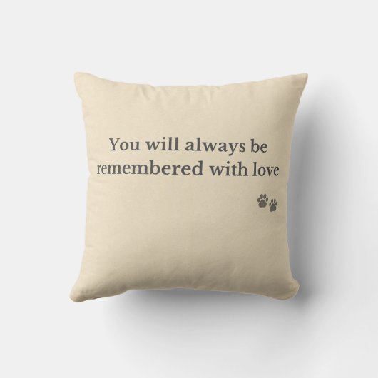 Pet Memorial Pillow – Remembered with Love クッション (裏面)