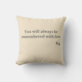 Pet Memorial Pillow – Remembered with Love クッション (正面)