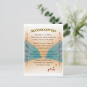 Pet Memorial Prayer, Angel wings and Paws Canvas P ポストカード (スタンド正面)