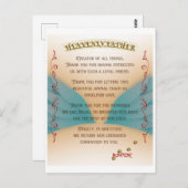 Pet Memorial Prayer, Angel wings and Paws Canvas P ポストカード (正面/裏面)