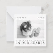 Pet Memorial Quote Simple Modern Chic Photo ノートカード (正面)