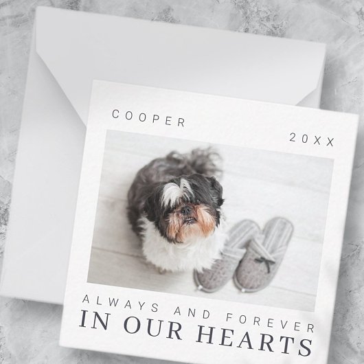 Pet Memorial Quote Simple Modern Chic Photo ノートカード