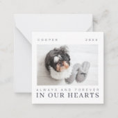 Pet Memorial Quote Simple Modern Chic Photo ノートカード (正面)
