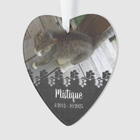 Pet Memorial Remembrance Beloved Keepsake オーナメント (正面)