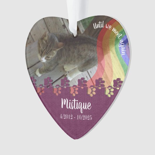 Pet Memorial Remembrance Beloved Keepsake オーナメント (正面)