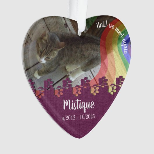 Pet Memorial Remembrance Beloved Keepsake オーナメント (正面)