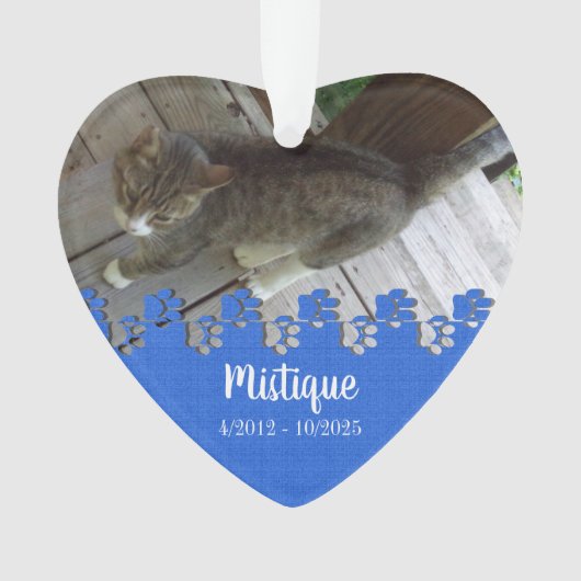 Pet Memorial Remembrance Beloved Keepsake オーナメント (正面)