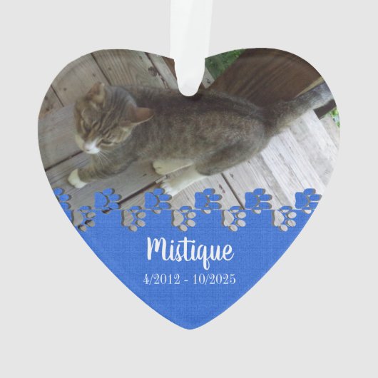 Pet Memorial Remembrance Beloved Keepsake オーナメント (裏面)