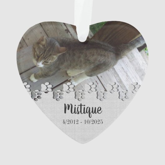 Pet Memorial Remembrance Beloved Keepsake オーナメント (裏面)