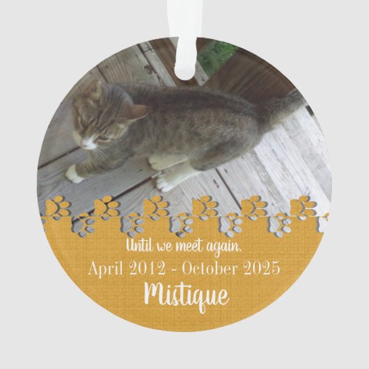 Pet Memorial Remembrance Beloved Keepsake オーナメント (裏面)