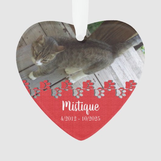 Pet Memorial Remembrance Beloved Keepsake オーナメント (正面)