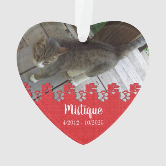 Pet Memorial Remembrance Beloved Keepsake オーナメント (裏面)