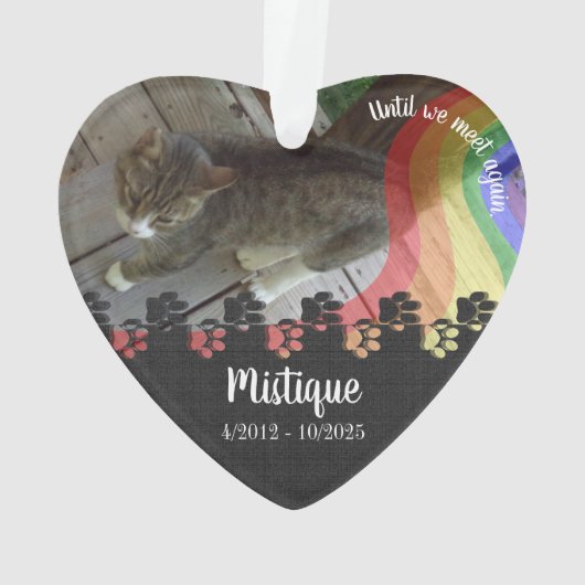 Pet Memorial Remembrance Beloved Keepsake オーナメント (裏面)