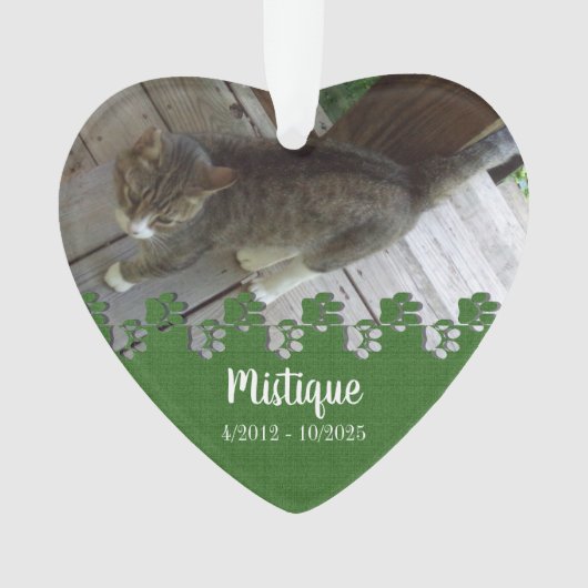 Pet Memorial Remembrance Beloved Keepsake オーナメント (正面)