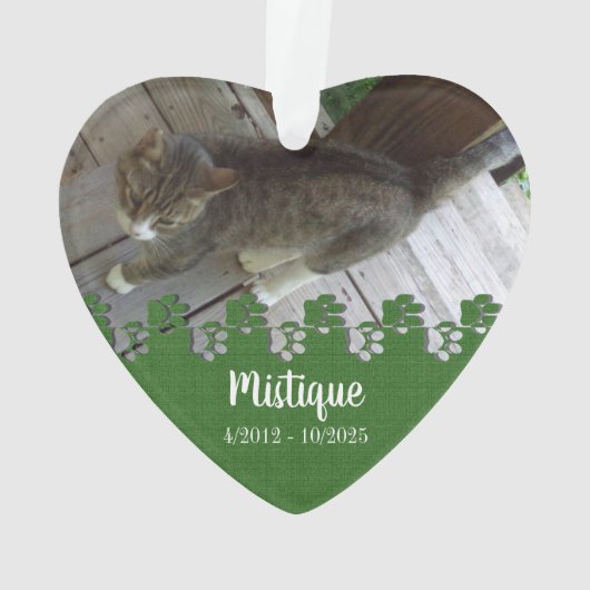 Pet Memorial Remembrance Beloved Keepsake オーナメント (裏面)