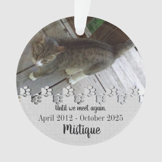 Pet Memorial Remembrance Beloved Keepsake オーナメント (正面)