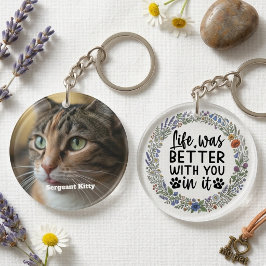 Pet Memorial Wildflower Wreath Remembrance キーホルダー