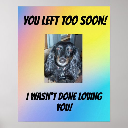 Pet Memorial You離れ Too  Soon 1 Photo ポスター (正面)