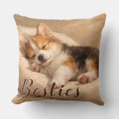 Pet mom besties  throw  Pillow クッション (正面)