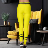 Pet Mom Cat Name Yellow Black Stripes Customized レギンス