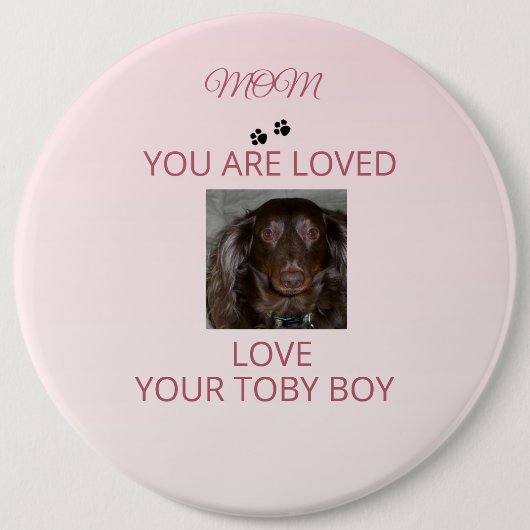 Pet Mom Heartfelt Photo Badge 缶バッジ (正面)