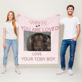 Pet Mom Heartfelt Photo Blanket Art フリースブランケット