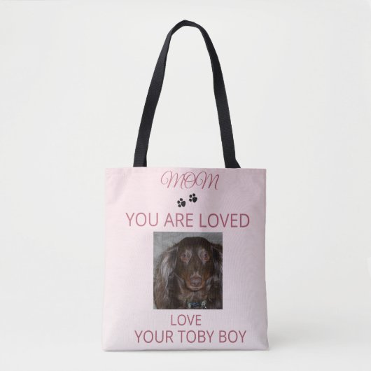 Pet Mom Heartfelt Photo Design トートバッグ (正面)