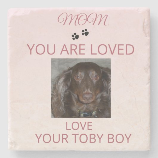 Pet Mom Love Photo Stone Art ストーンコースター (正面)