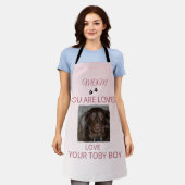 Pet Mom Loved Photo エプロン (着用した状態)