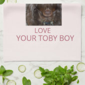 Pet Mom Loved Photo Design キッチンタオル (折り畳み)