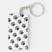 Pet NAME Paw Prints Black White Animals Fun キーホルダー (裏面)