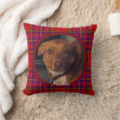 Pet on Plaid Monogrammed クッション (ブランケット)