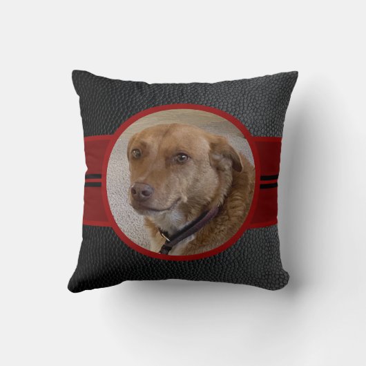 Pet on Plaid Monogrammed クッション (裏面)