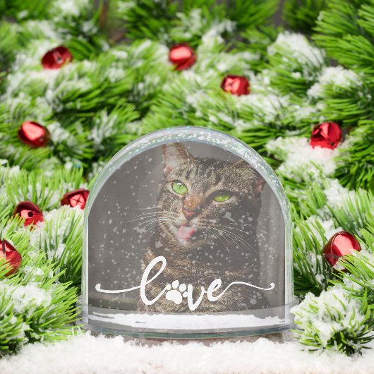 Pet Paw Love | Modern Script Personalized Photo (クリスマス)