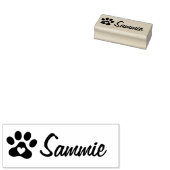 Pet paw print with heart custom cat dog name ラバースタンプ (押印)