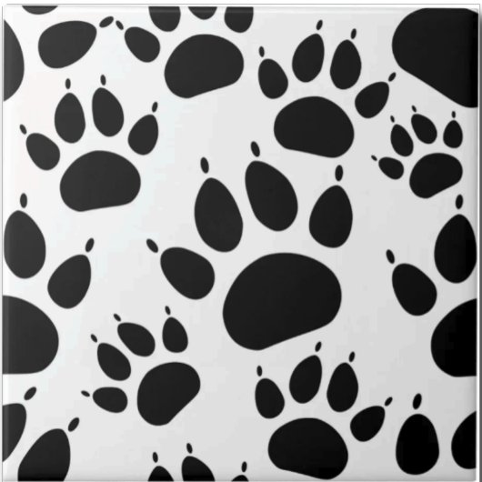 Pet Paws Dog and Cat Paw Prints Custom タイル