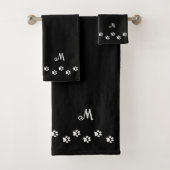 Pet Paws & Monogram on Black バスタオルセット (インサイチュ)