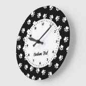Pet Paws Pattern Large Clock ラージ壁時計 (傾斜)