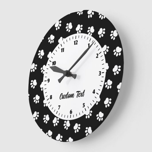 Pet Paws Pattern Large Clock ラージ壁時計 (傾斜)