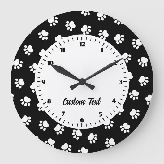 Pet Paws Pattern Large Clock ラージ壁時計 (正面)
