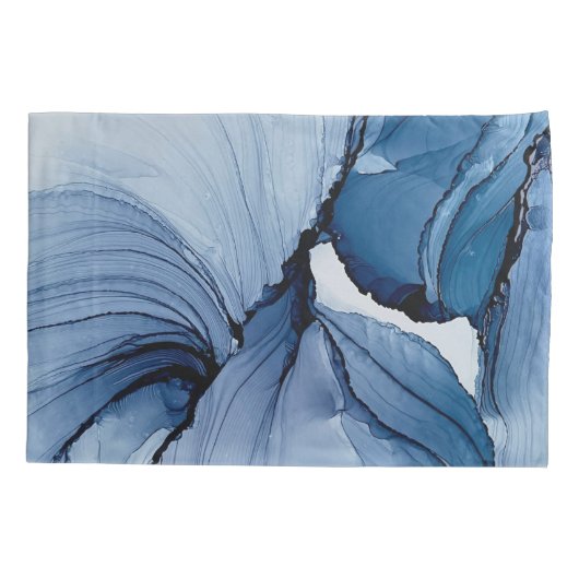 Pet photo - blue ink 枕カバー (裏面)