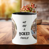 Pet Photo Boxer Family typography Black Personaliz マグカップ