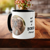 Pet Photo Boxer Family typography Black Personaliz マグカップ