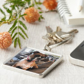 Pet Photo  Boxer White Typography Personalize キーホルダー (側面)