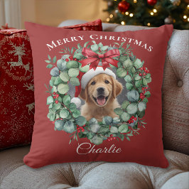 Pet Photo Christmas – Personalized Holiday Gift クッション