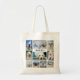 Pet Photo Collage Name Modern Cute Trendy Dog Cat トートバッグ