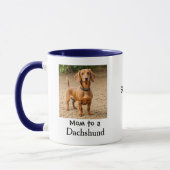 Pet Photo Dachshund Paw Blue Personalize マグカップ (左)